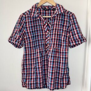 Berghaus Plaid Cotton Popover Shirt Women’s Medium British Active Outdoor EUC